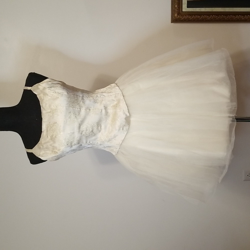 Ivory & Gold Corset Tutu Dress